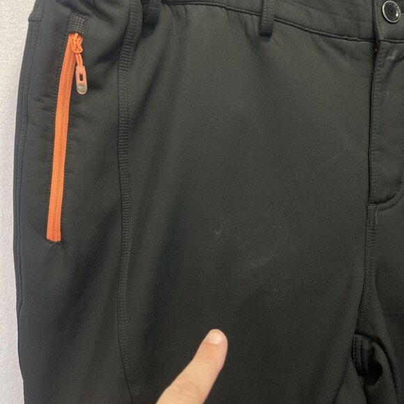 Gash Hao Fleece Lined Softshell Pants Mens 44x32 Black Snow Ski Reinforced Knees - Picture 8 of 16